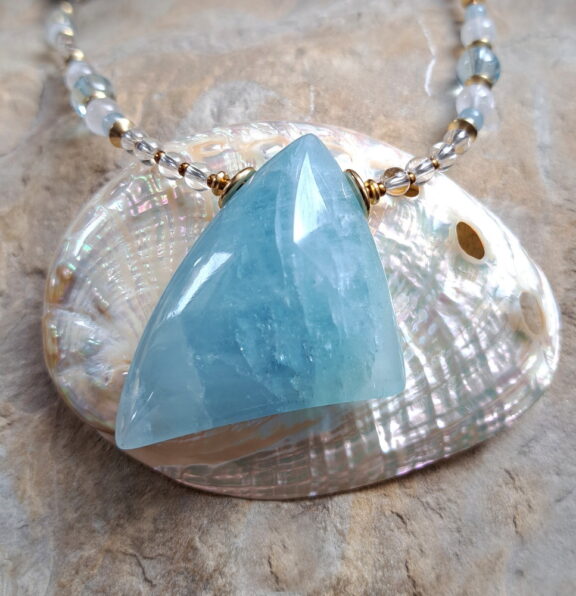 Aquamarin Amulett XL