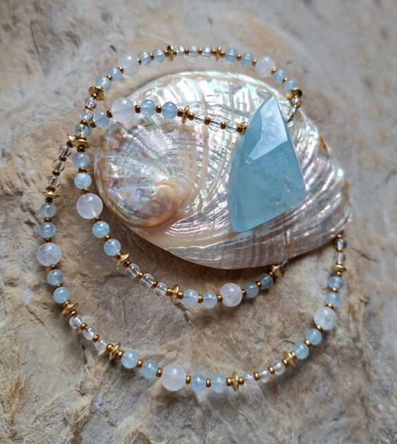 Handgesmachte Aquamarin Kette