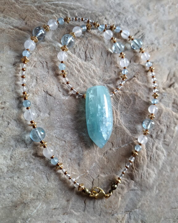 Aquamarin - Mondstein - Kette