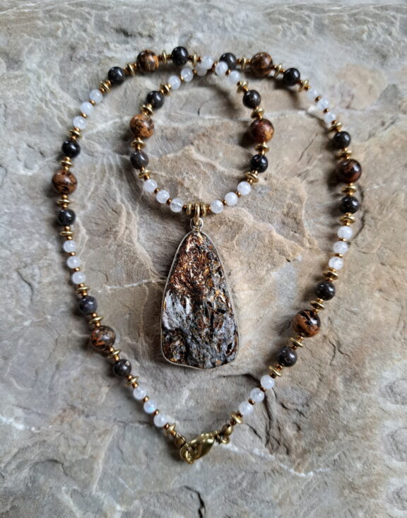 Astrophyllit Amulett Anhänger Edelsteinkette Heilsteinschmuck