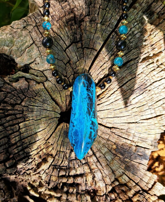 Atacama-Opal Anhänger in blautönen - Einzelstück
