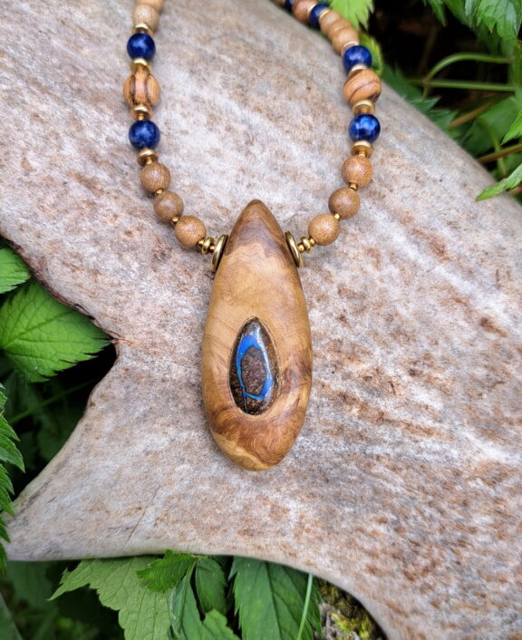 Baumperlen Opal Kette