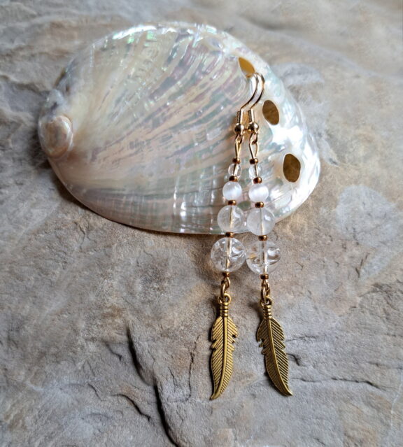 Bergkristall Heilsteinohrringe - handgemacht