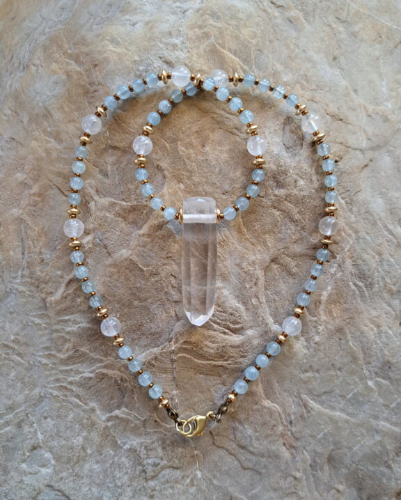 Bergkristall Spitze Anhänger Edelsteinkette Heilsteinschmuck