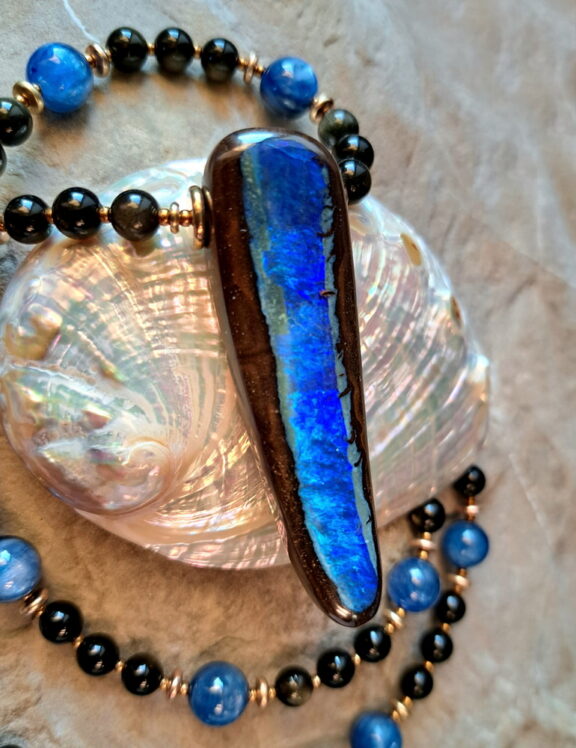 Boulder Opal pendant luxurx collection - handmade with love