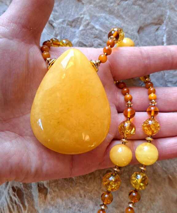 Butterscotch Bernstein Anhänger XL