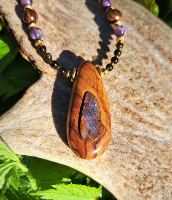 Eichenholz Baumperlen Amulett