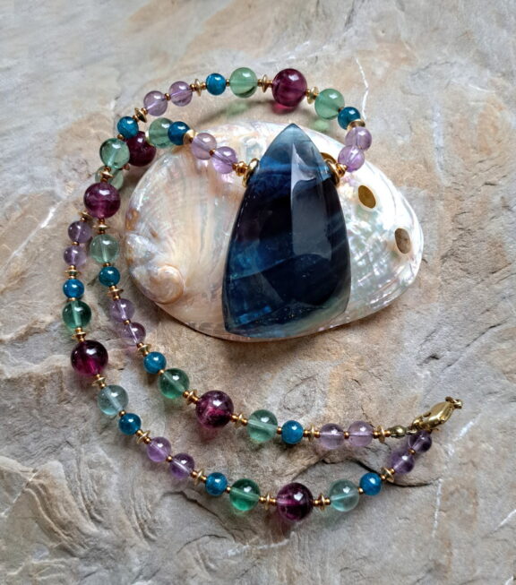 Fluorit Edelstein Halskette