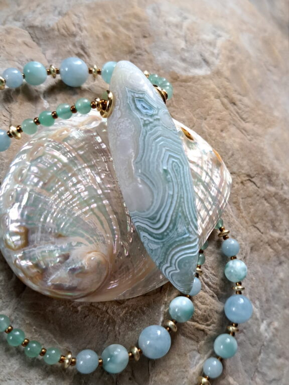 Gobi-Augenachat-Anhänger - spiritueller Heilsteinschmuck - Rarität