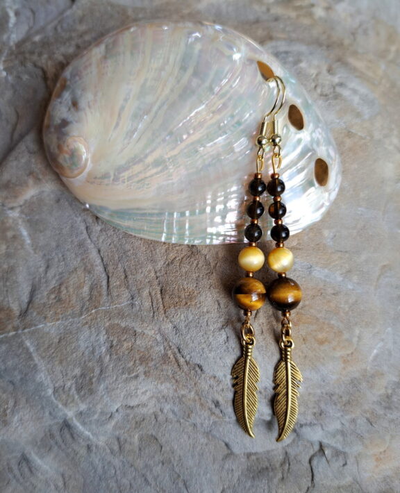 Goldobsidian Tigerauge Ohrringe