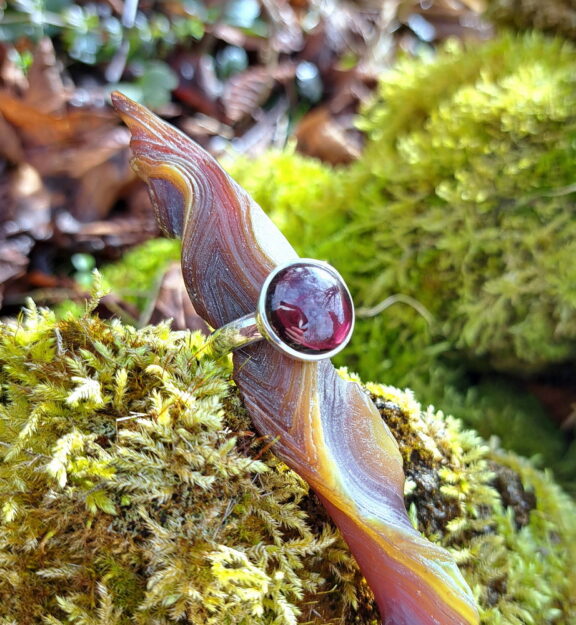 Granat Heilstein Ring Sterling Silber