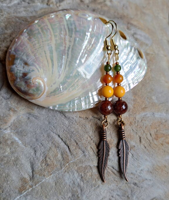 Hessonit Edelsteinohrringe