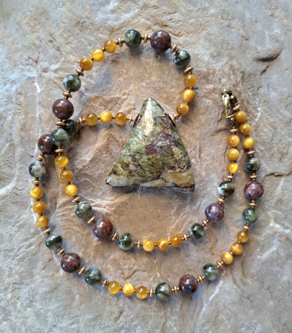 Karpolith Naturstein Halskette