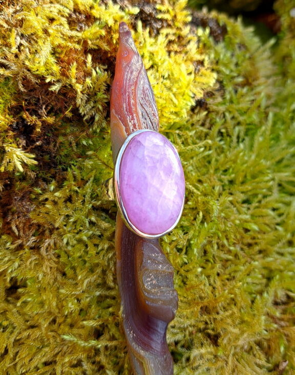 Kunzit Heilstein Ringe - Sterlingsilber