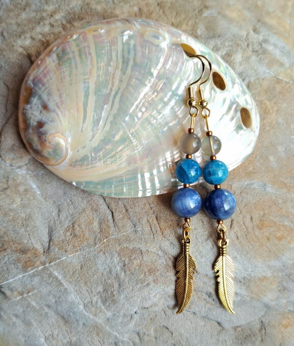 Kyanit - Apatit - Perlenohrringe