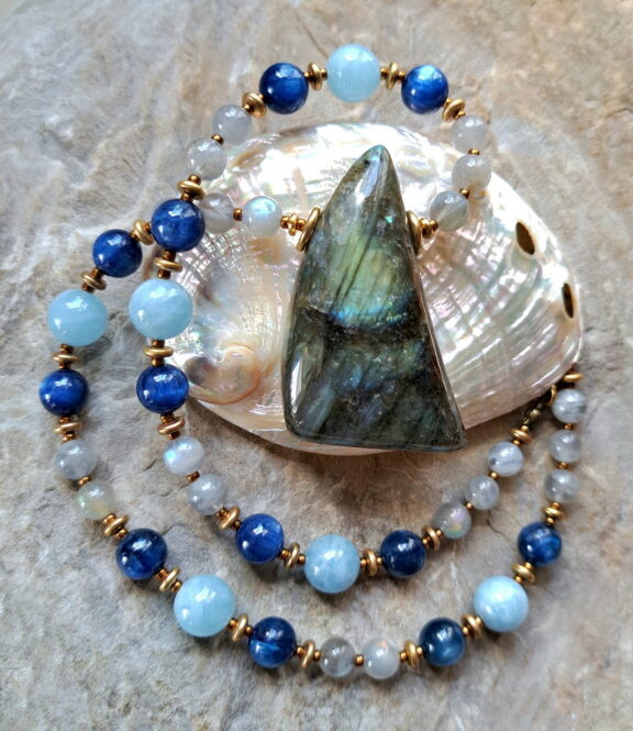Labradorit - Kyanit - Aquamarin - Kette