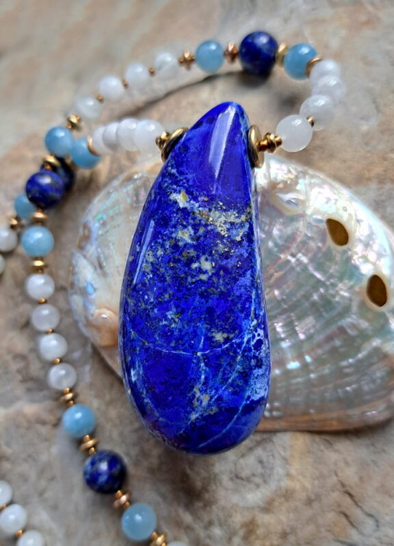 Handgeschliffener Lapislazuli Anhänger XL