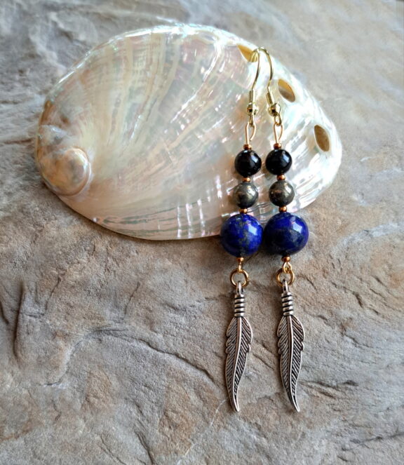 Lapislazuli - Pyrit Ohrringe