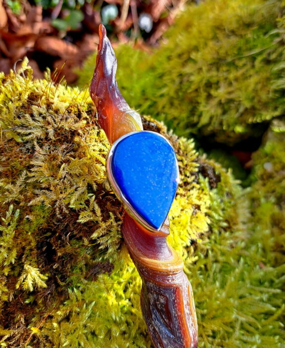 Lapislazuli Heilstein Ring mit Silber Fassung