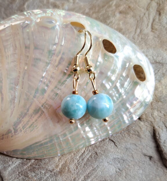 Larimar Perlenohrringe