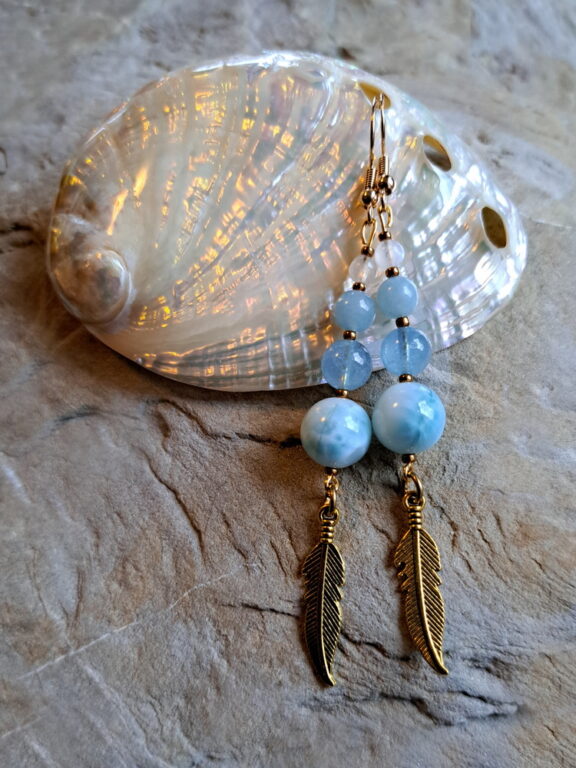 Larimar Perlenohrringe