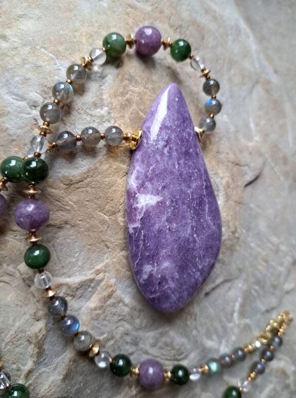 Lepidolith Anhänger XL