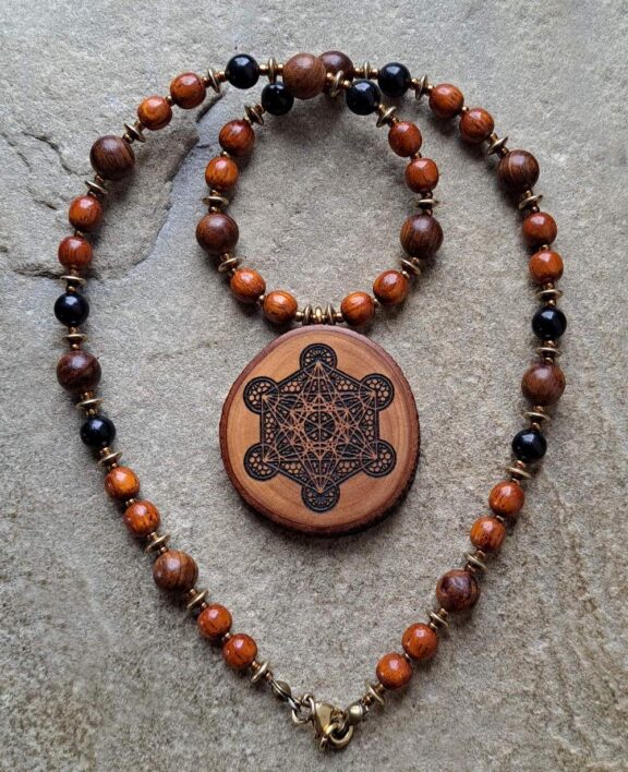 Metatron Amulett Apfelbaum Anhänger Edelsteinkette Heilsteinschmuck