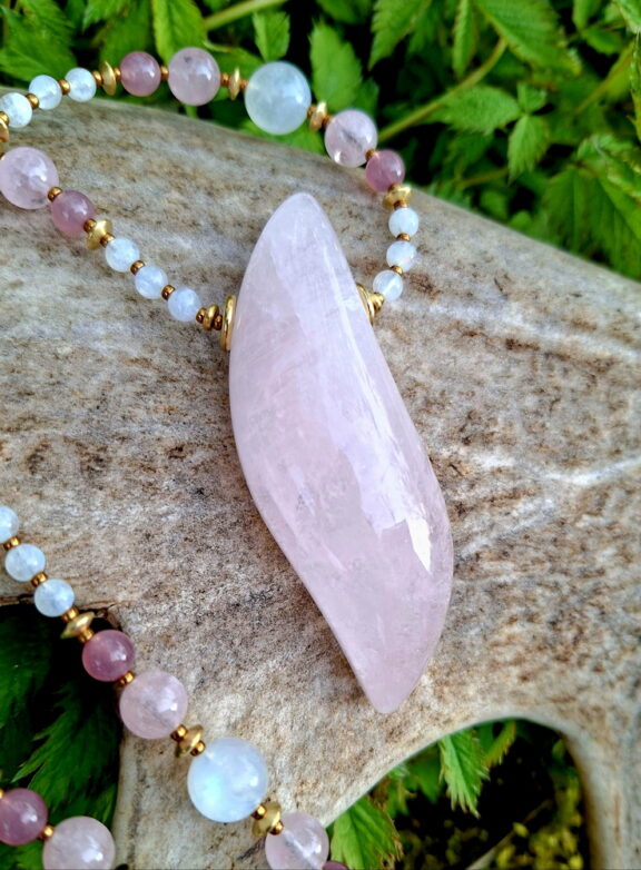 Morganit Heilstein Amulett XL