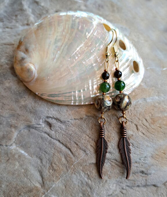 Paua Muschel - Jade grün - Ohrringe