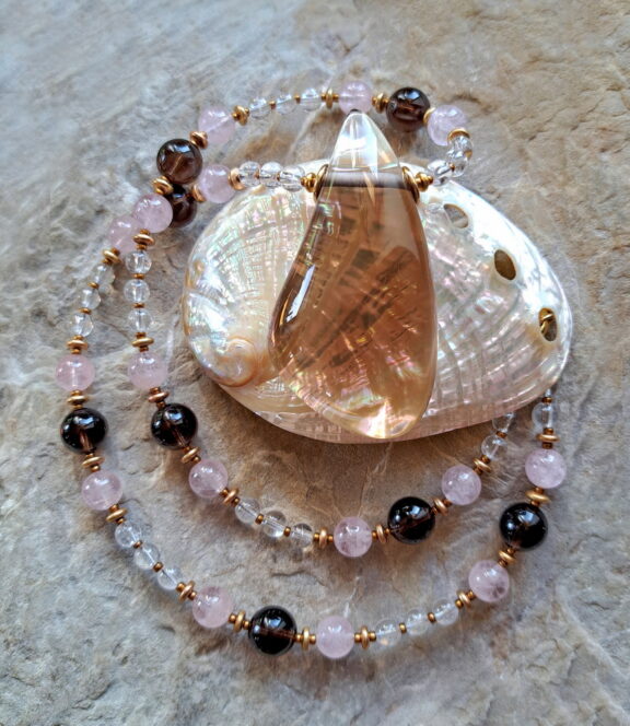 Rauchquarz Edelstein Kette