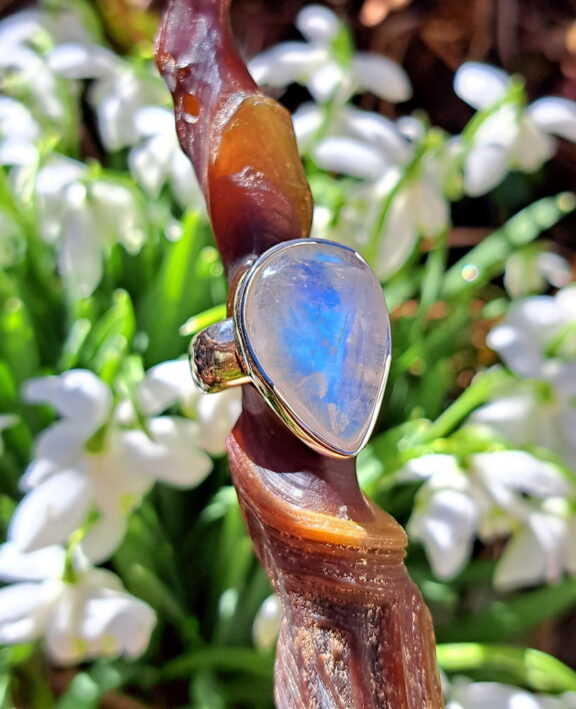 Regenbogenmondstein Ring