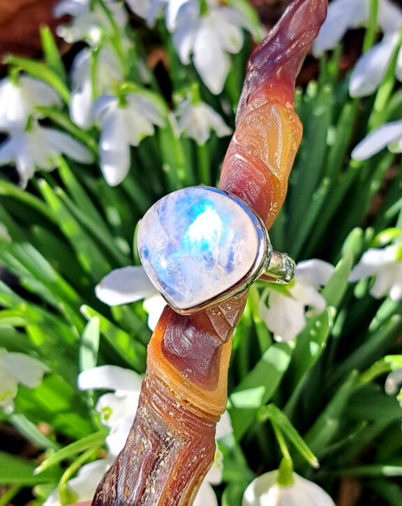 Regenbogenmondstein Ring