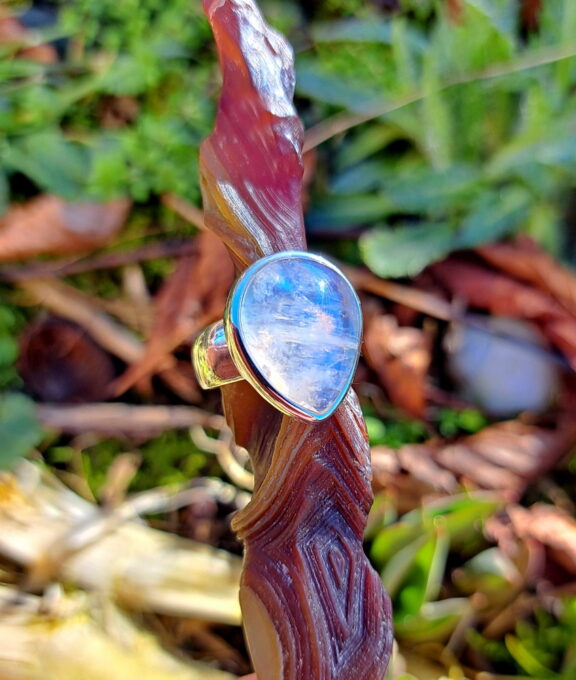 Regenbogenmondstein Ring