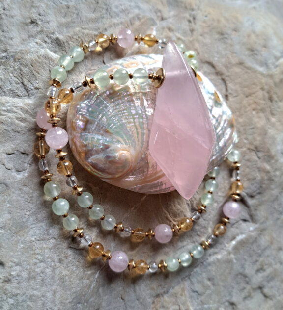 Rosenquarz Naturstein Anhänger