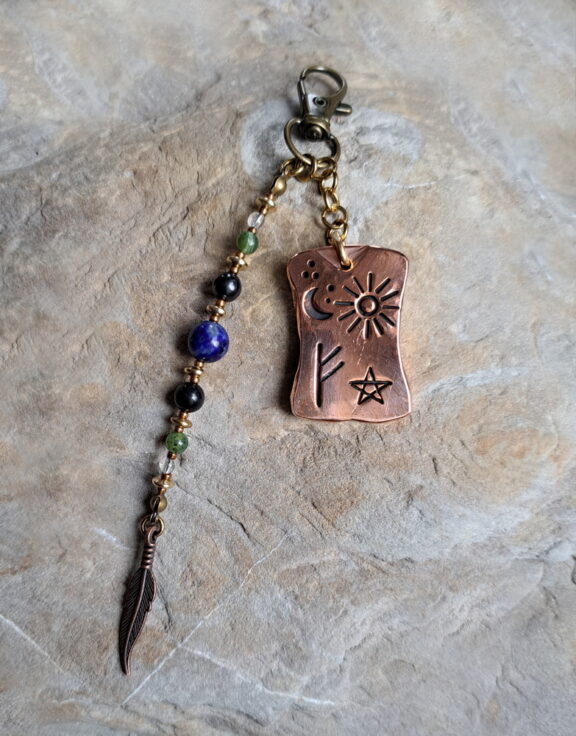 Rune Fehu Kupferamulett - Talisman Schlüsselanhänger