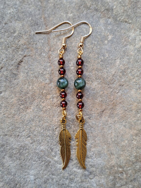Granat Serafinit Ohrschmuck