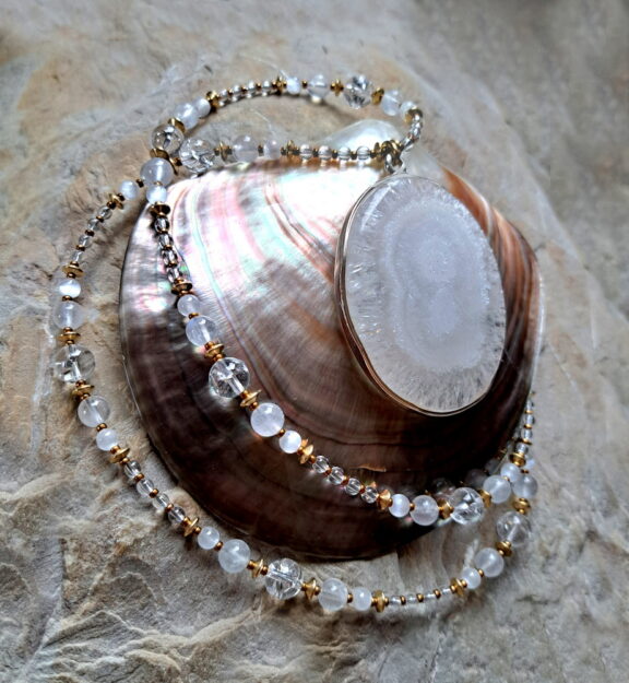 Solarquarz - Bergkristall Anhänger - extra gross