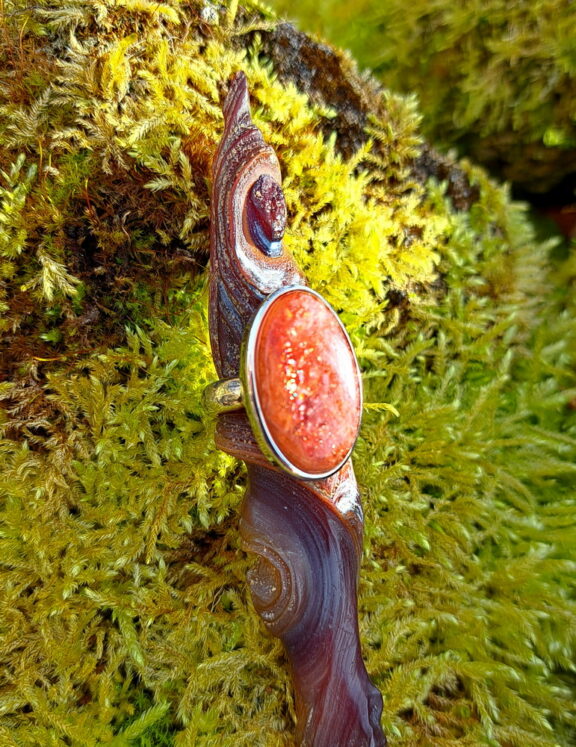 Sonnenstein Heilstein Ring - Sterlingsilber