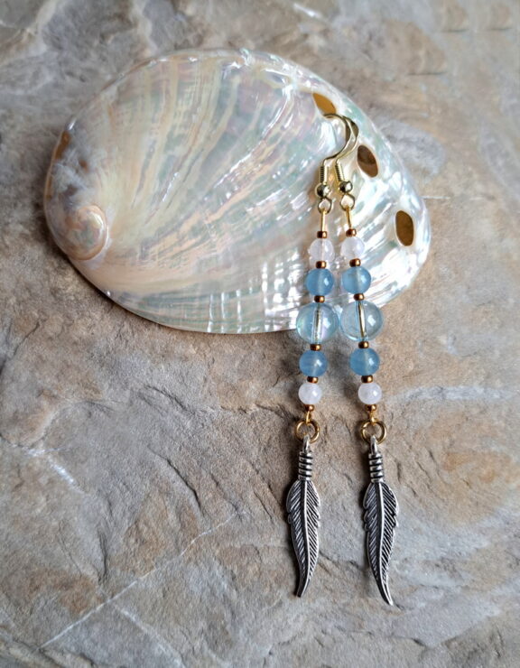 Topas Aquamarin Mondstein Perlenohrriinge