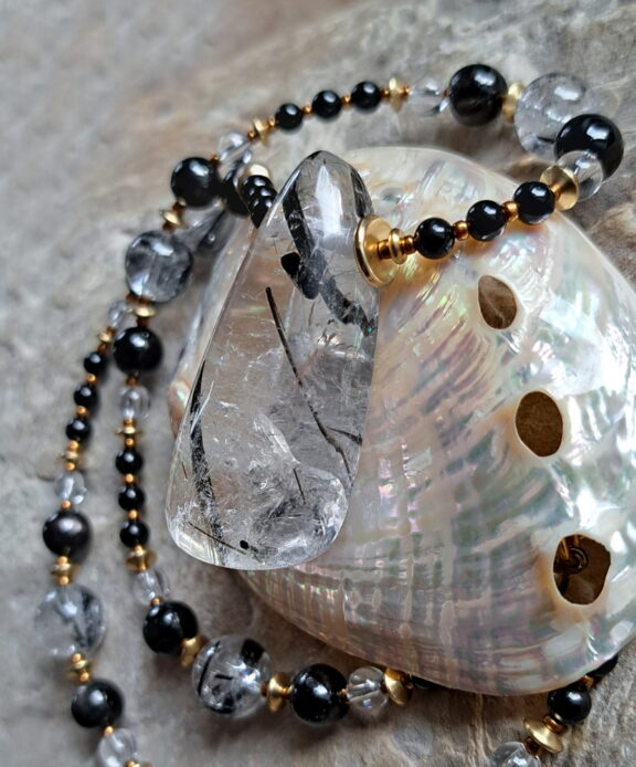 Turmalinquarz Edelstein Anhänger