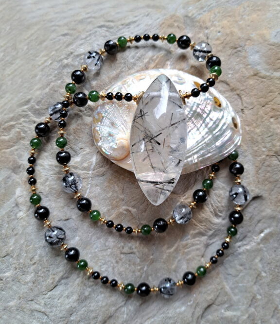 Turmalinquarz Edelstein Kette