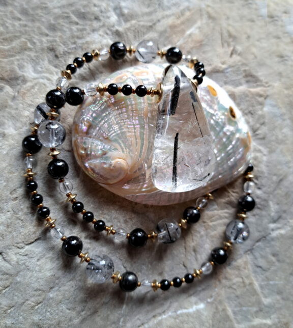 Turmalinquarz Edelsteinkette - handgemachter Natursteinschmuck