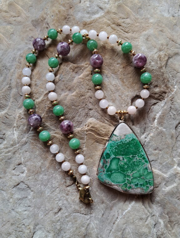 Variscit Amulett Anhänger Edelsteinkette Heilsteinschmuck