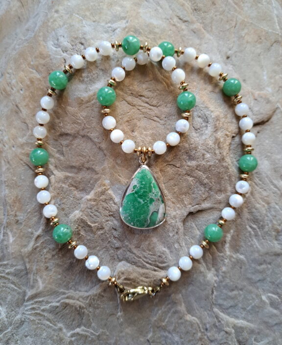 Variscit Amulett Anhänger Edelsteinkette Heilsteinschmuck