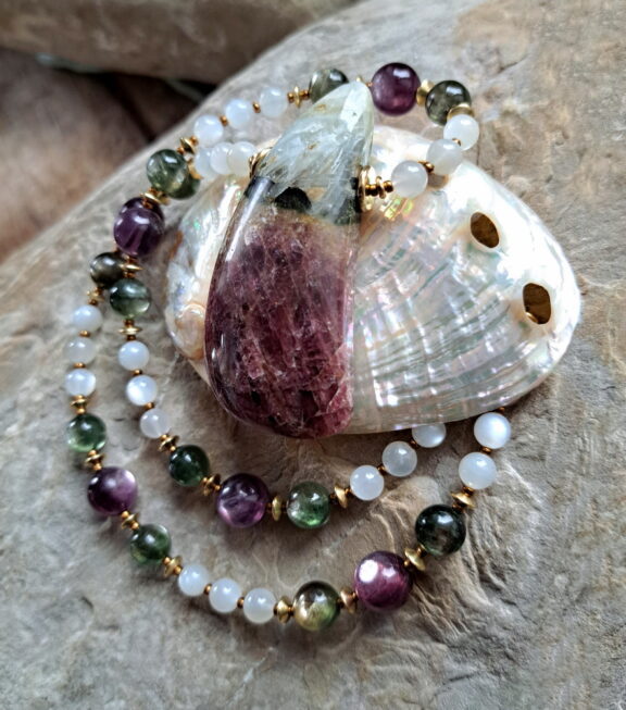 Wassermelonen Turmalin Edelstein Amulett