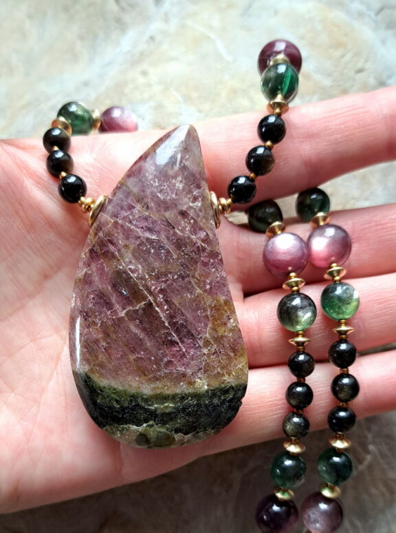 Handgemachter Wassermelonen Turmalin